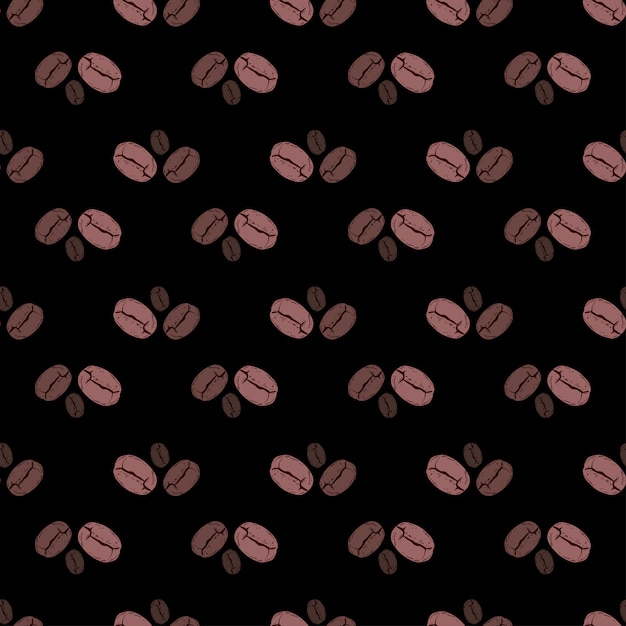 Seamless vector pattern with coffee beans