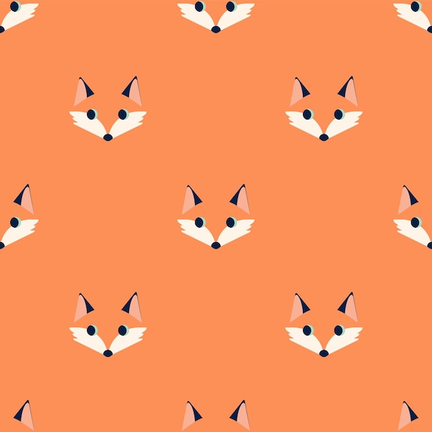 Vector seamless vector  pattern with cute fox character