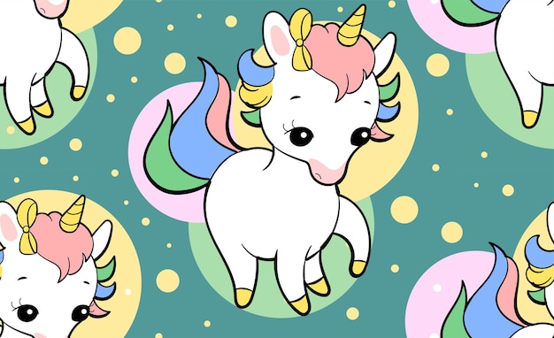 Premium Vector | Seamless vector pattern with cute unicorns on vibrant background perfect for textile wallpaper or pr... Premium Vector | Seamless vector pattern with cute unicorns on vibrant background perfect for textile wallpaper or pr...