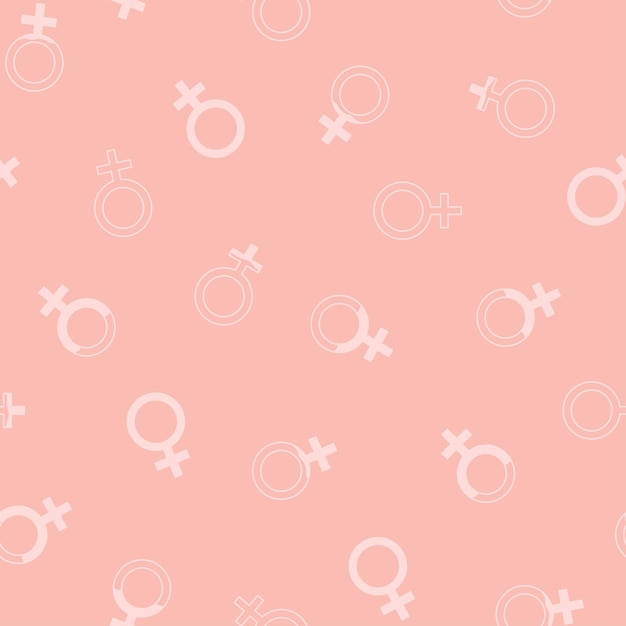 Seamless vector pattern with female gender icon