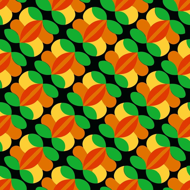 Vector seamless vector pattern with geometric shapes colored
