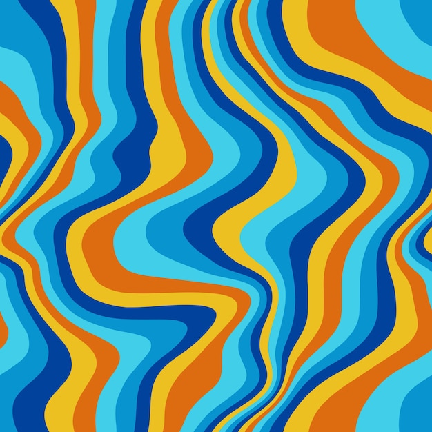 Seamless vector pattern with groovy psychedelic weaves.