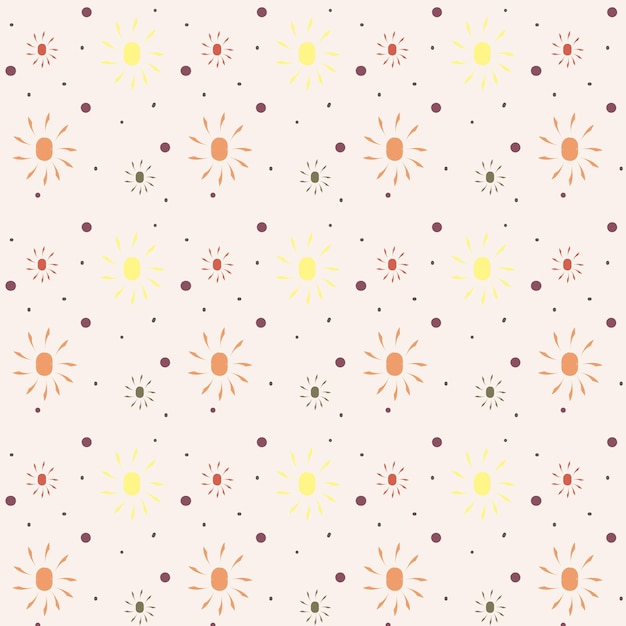 Seamless vector pattern with handdrawn sun Fashion baby texture for fabric