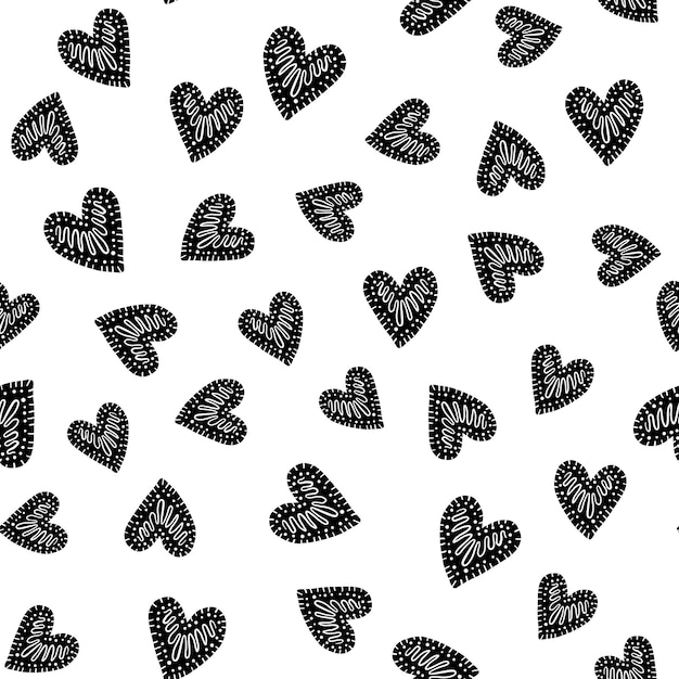 Seamless vector pattern with hearts.