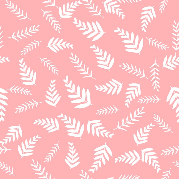 Seamless vector pattern with leaves and branch