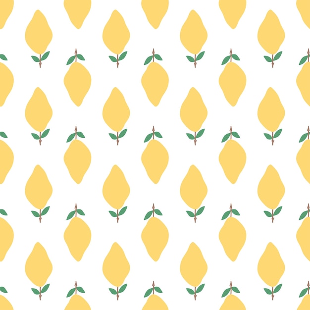 Seamless vector pattern with lemon fruits Repeat background for surface design