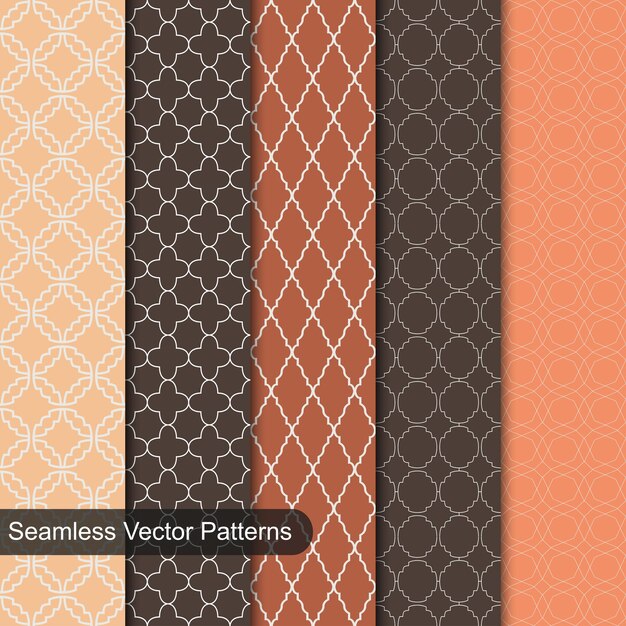 Seamless vector patterns ornamental set