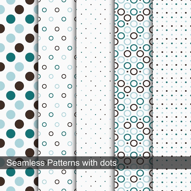 Seamless vector patterns with circles and dots