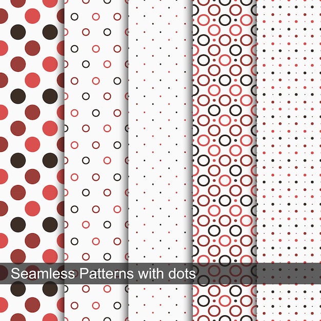 Seamless vector patterns with circles and dots