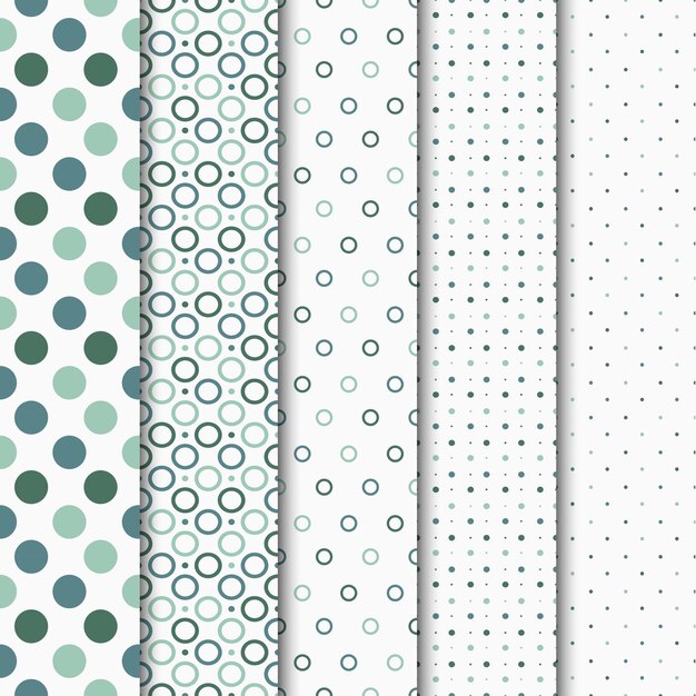 Seamless vector patterns with circles and dots