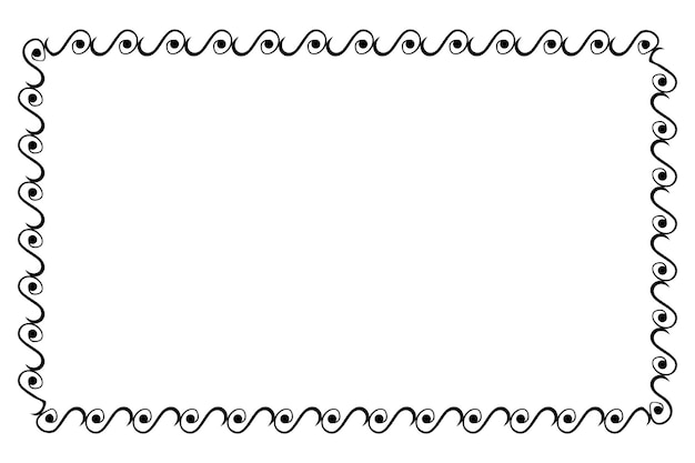 Vector seamless vector rectangle hand draw sketch floral border