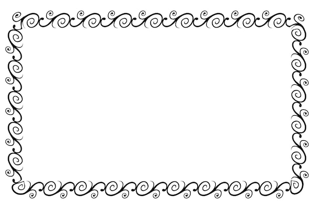 Vector seamless vector rectangle hand draw sketch floral border
