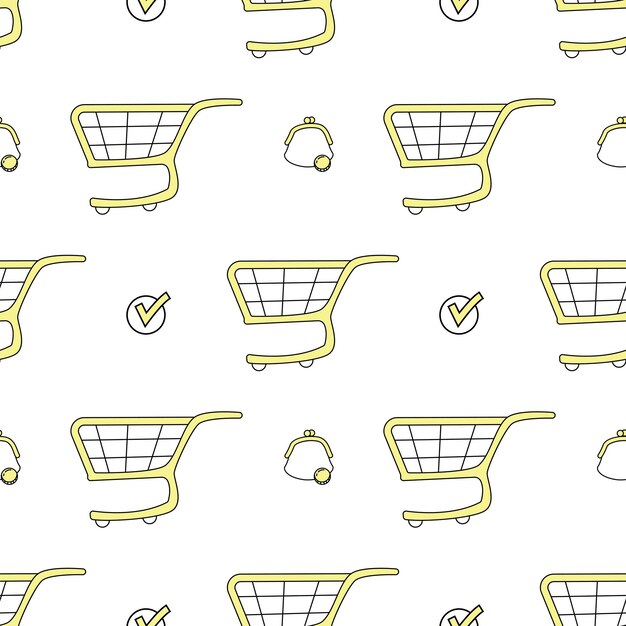 Seamless vector shopping pattern