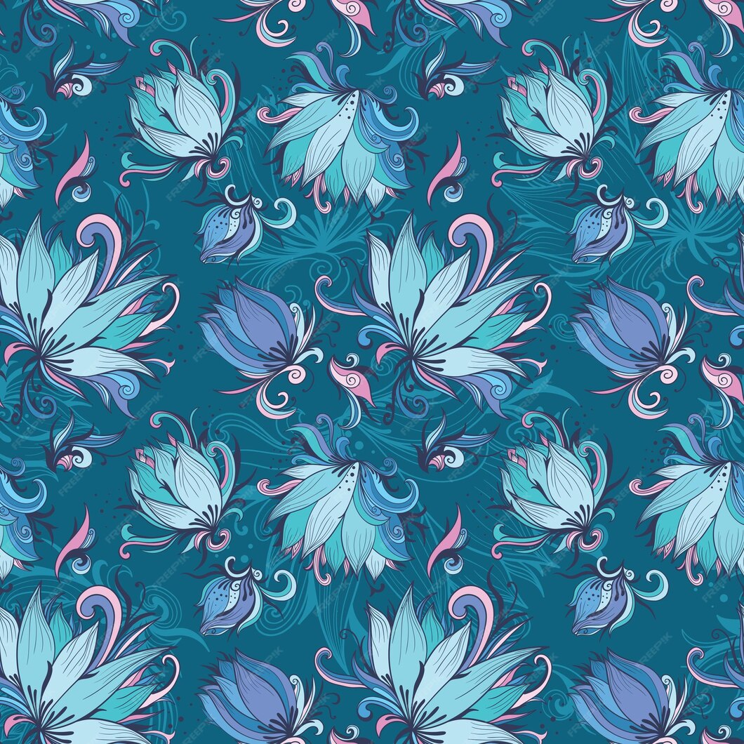 Premium Vector Seamless vector texture with romantic azure lily
