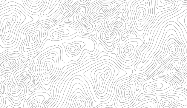 Вектор Бесшовный векторный фон топографической карты линейная топографическая карта бесшовный узор горная пешеходная тропа над местностью контурная фоновая географическая сетка