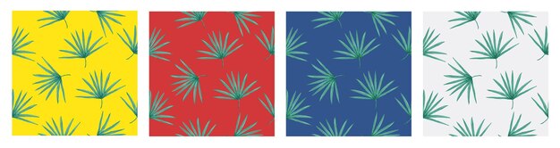 Seamless vector tropical pattern with palm leaves on white background