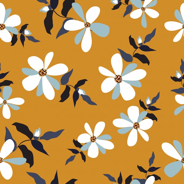 Seamless vintage floral pattern background 