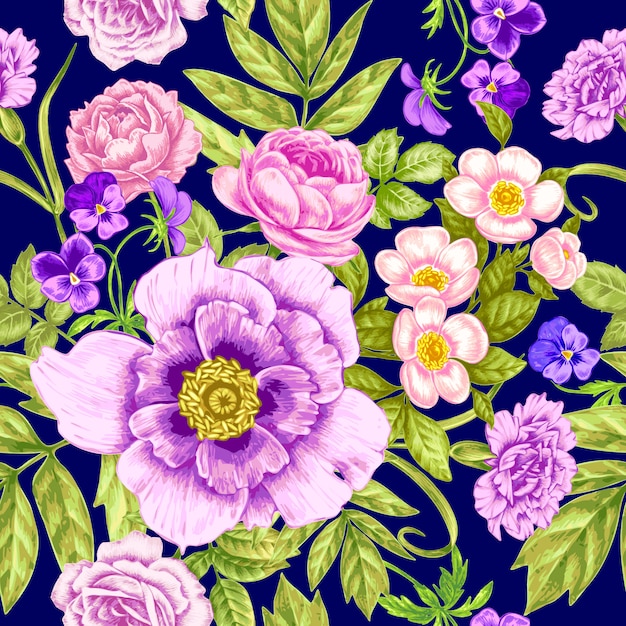 Seamless vintage floral pattern