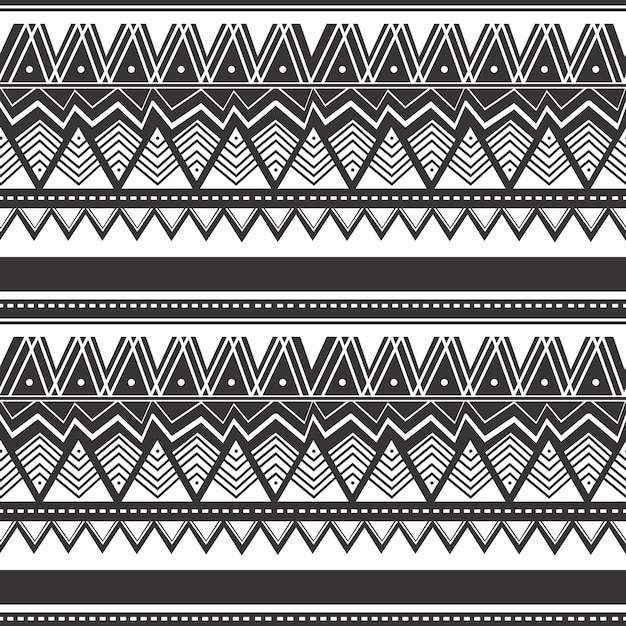 Seamless vintage pattern with ethnic and tribal motifs