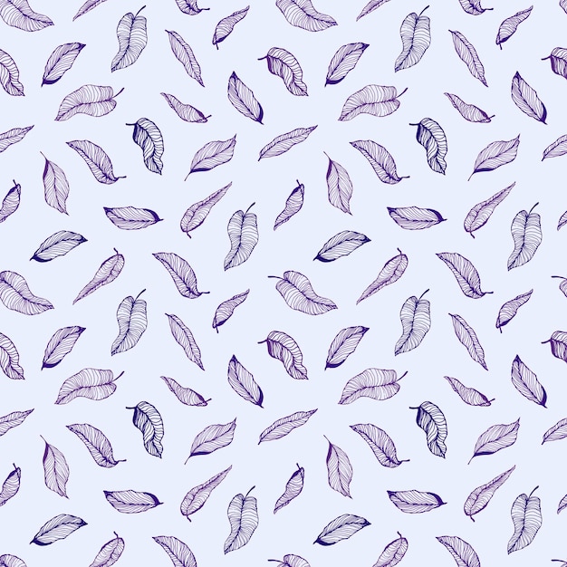 Seamless vintage pattern with graphic leaves for printing on fabric vector illustration