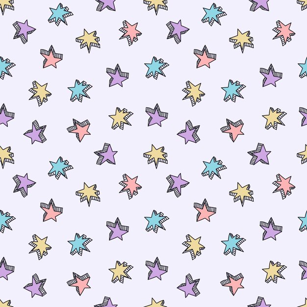 Seamless vintage pattern with stars