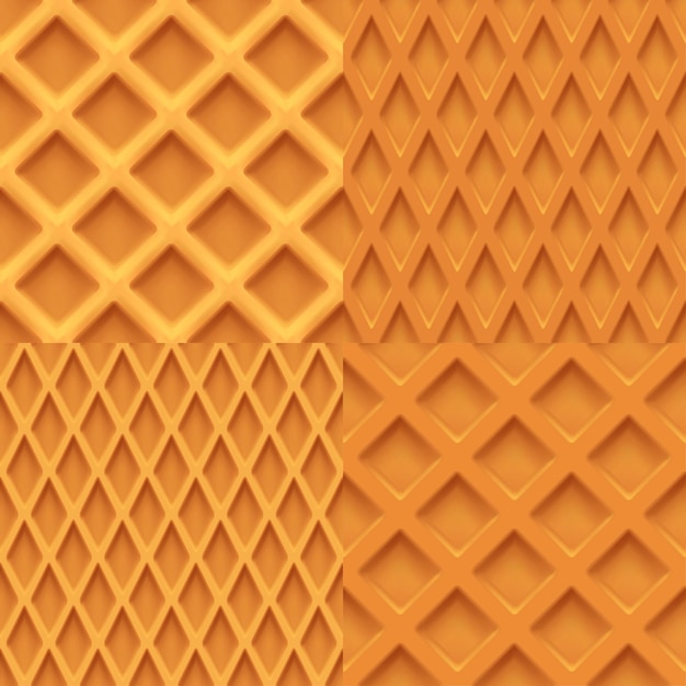 Vector a seamless waffle texture backdrop in set