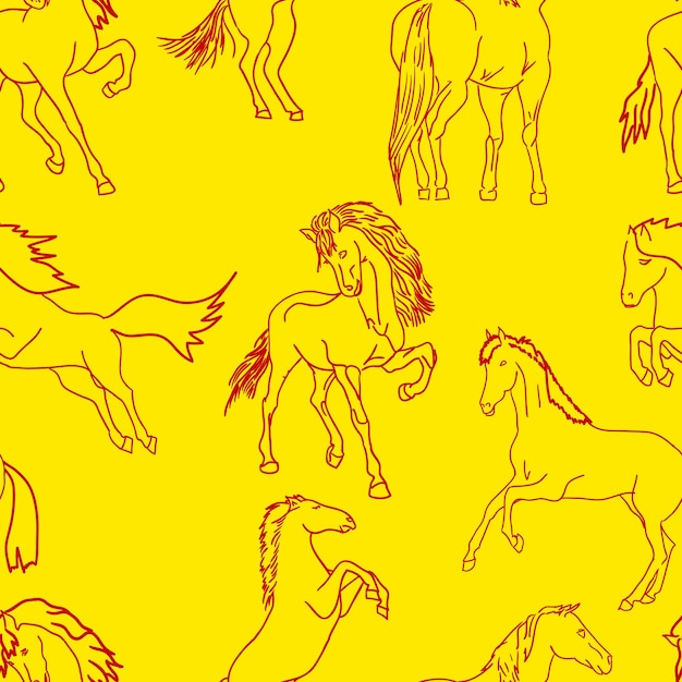 Seamless wallpaper horses