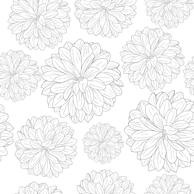 Vector seamless wallpaper with beautiful flowers