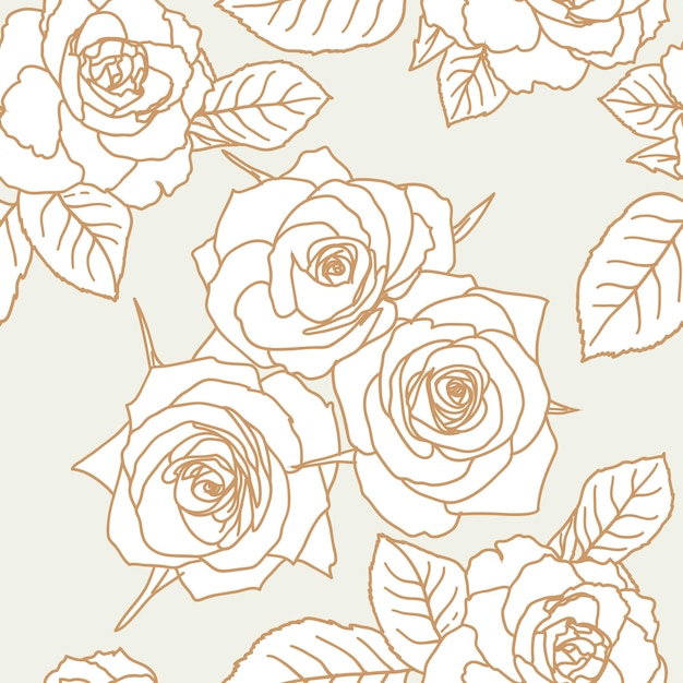 Seamless wallpaper with rose flowers