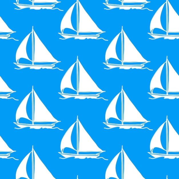 Seamless wallpaper with a sailboat