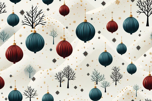 Vector seamless watercolor autumn christmas pattern vector art illustration abstract autumn forest