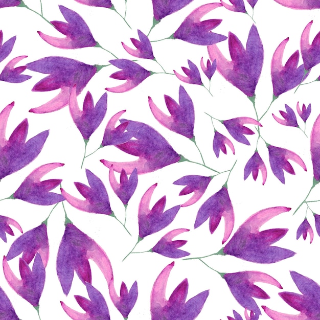 Seamless watercolor floral pattern A handdrawn botanical illustration