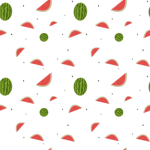 Vector seamless watermelons pattern vector background