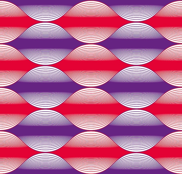 Seamless wave lines pattern, abstract geometric background, vector illustration