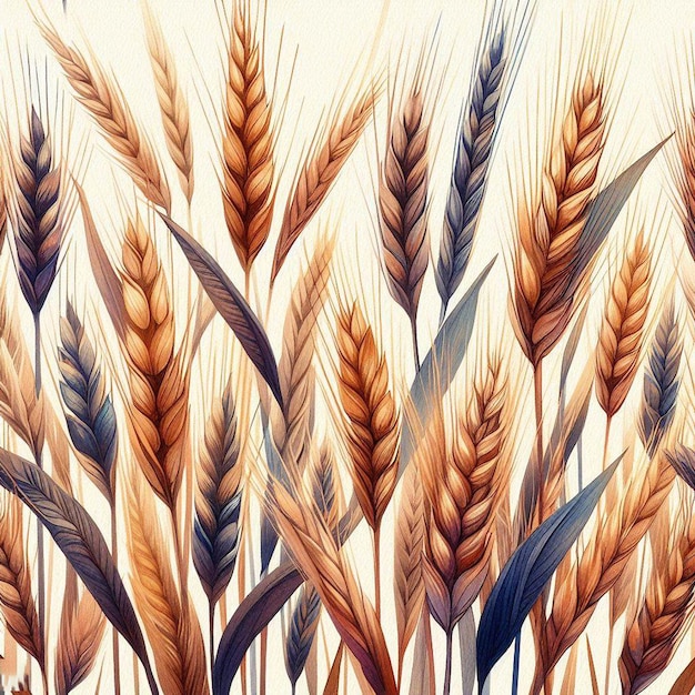 seamless wheat pattern colorful nature texture vector