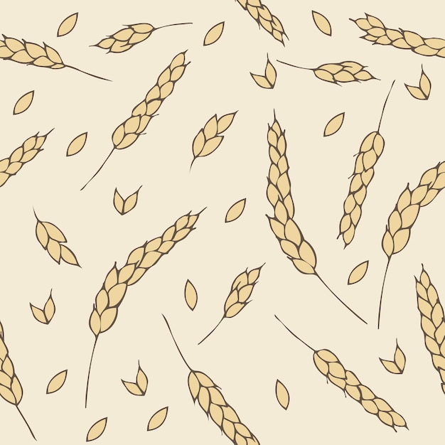 シームレスな小麦のパターン表面デザインやその他のデザインプロジェクトのベクトル図