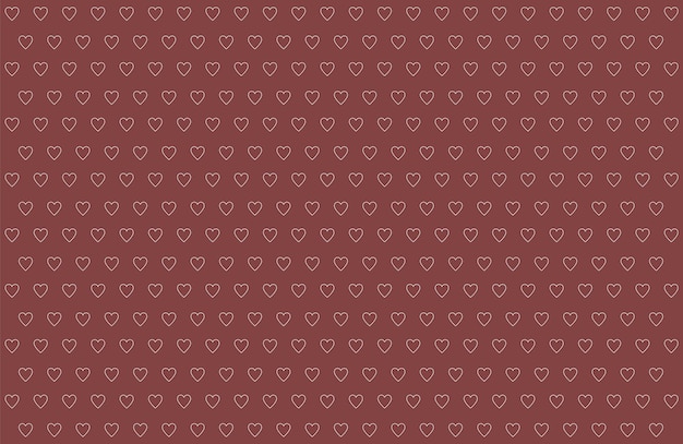 Seamless white hearts on red background Valentines pattern vector illustration