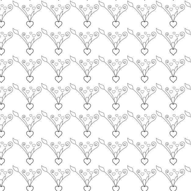 Seamless wild flower pattern design floral pattern outline with mockup