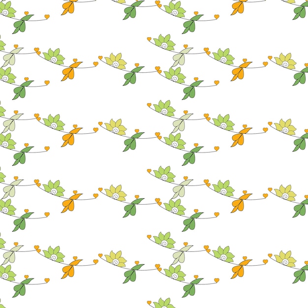 seamless wild flower pattern design floral pattern outline with mockup