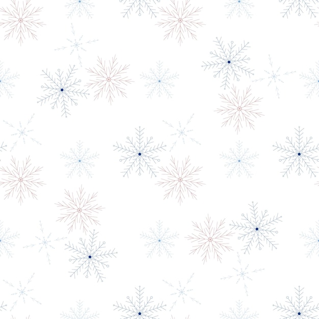 Seamless winter, christmas snowflake pattern