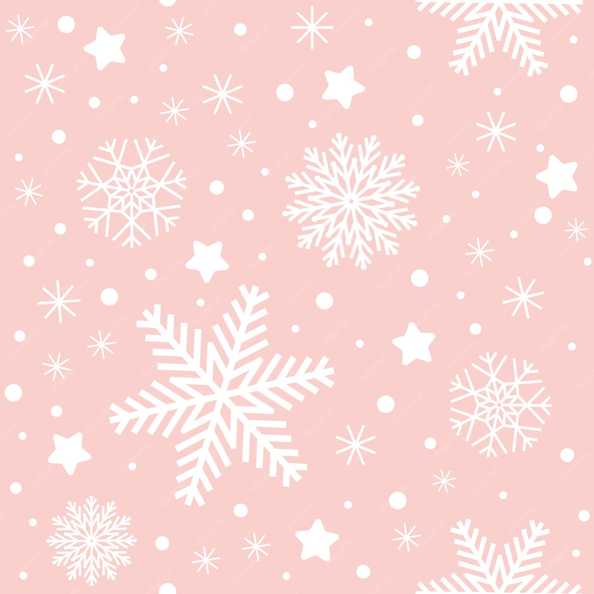 Premium Vector | Seamless winter cute pink background with ...