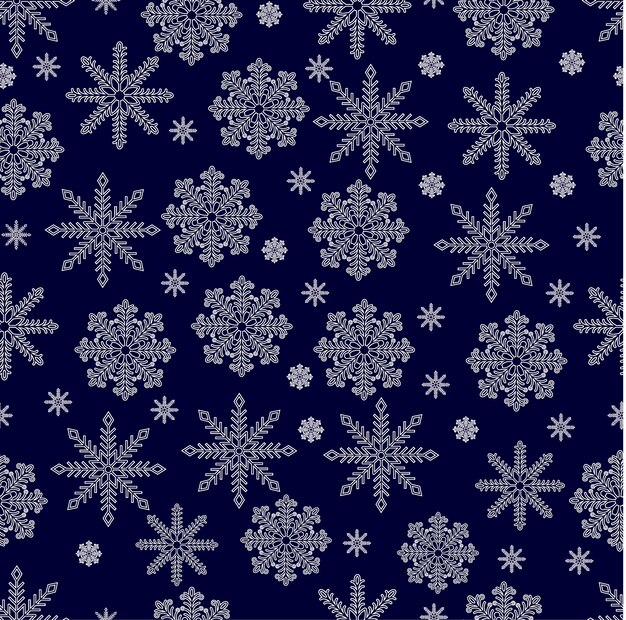 Seamless winter pattern of white snowflakes