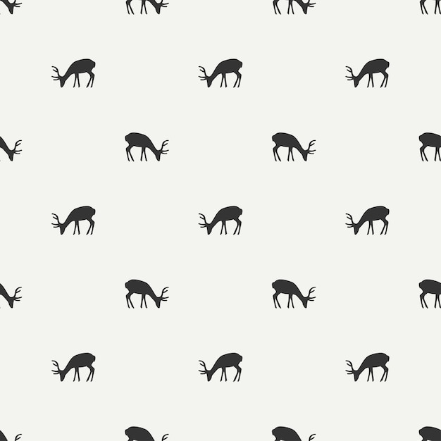 Seamless winter pattern with deer
