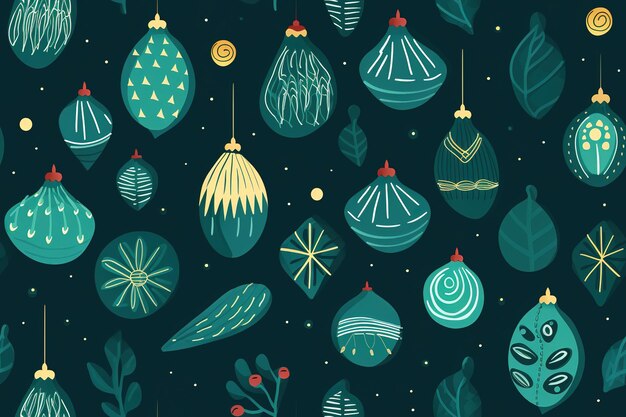 Vector seamless winter pattern with spruce and trees vector illustration