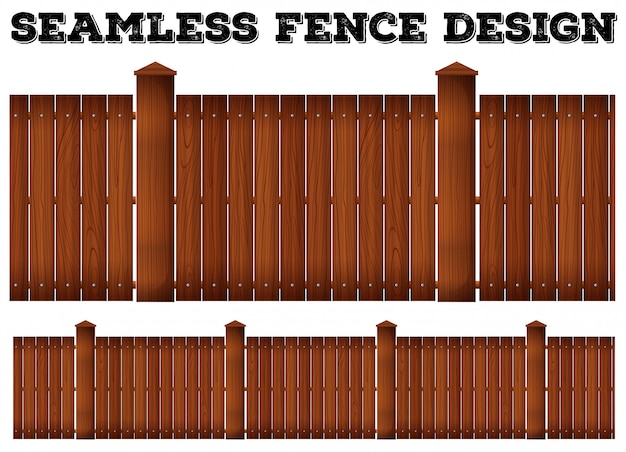 Vector seamless wooden fence design