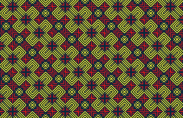 Vector seamless yellow and red grunge stripes fabric pattern