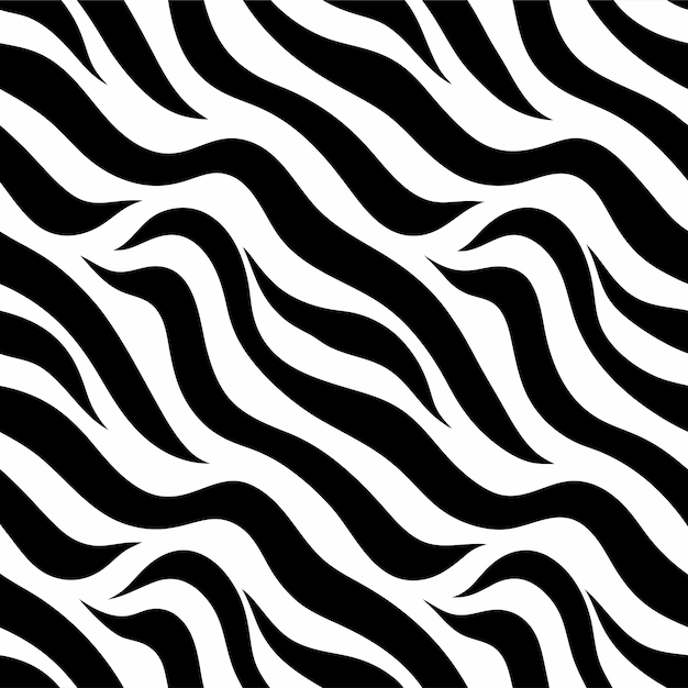 Seamless Zebra Animal Fur Pattern Vector Design