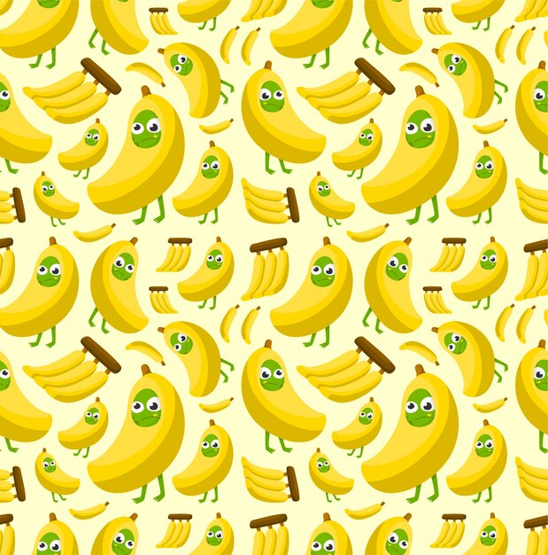 Seamless zombie in banana costume pattern