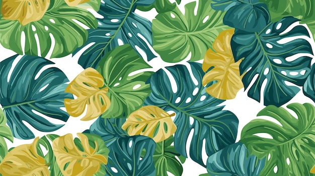 원활한 야생 몬스테라 잎 패턴으로 디자인 게임을 향상시니다.