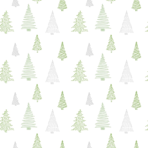 Seamlwss-patroon met gestileerde illustratie van kerstbomen